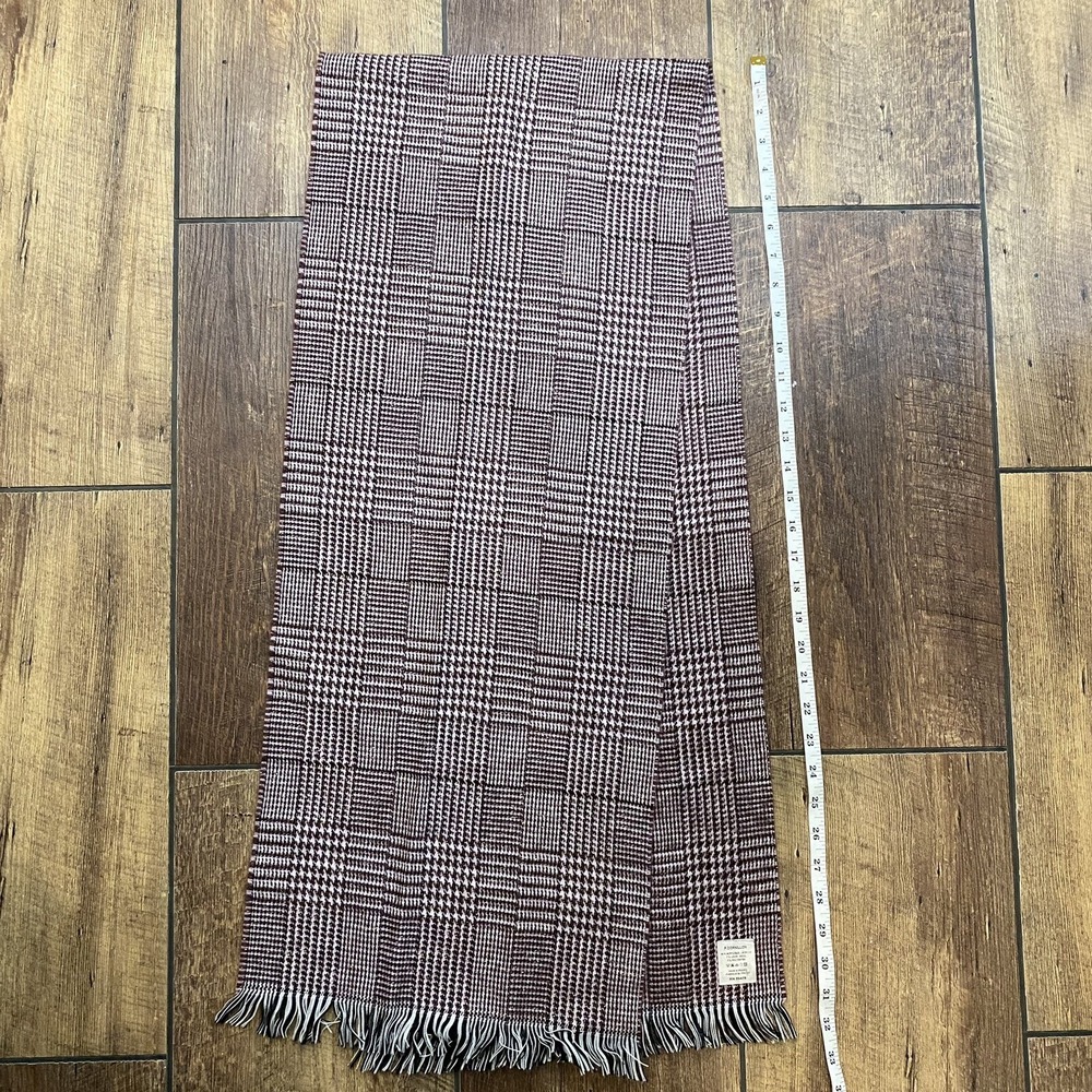 P. CORNILLON Wool/Mohair Acrylic 70" Woven Boucle Scarf Winter Fringed FRANCE